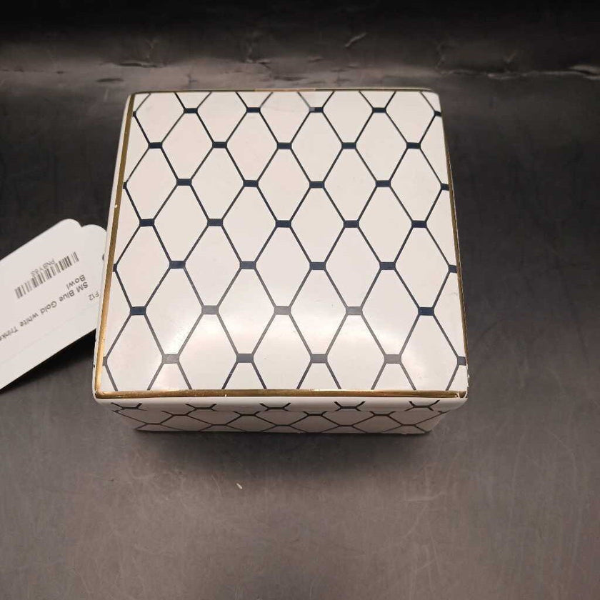 SM Blue Gold white Trinket Bowl
