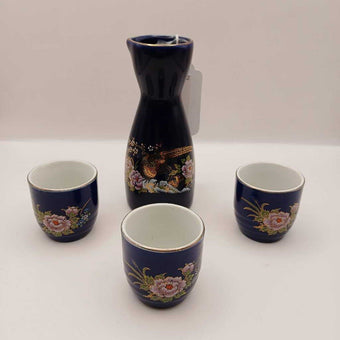 VTG Japanese Cobalt Blue Sake Set