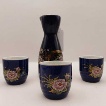 VTG Japanese Cobalt Blue Sake Set