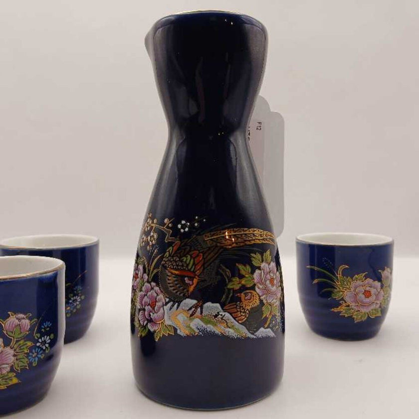 VTG Japanese Cobalt Blue Sake Set