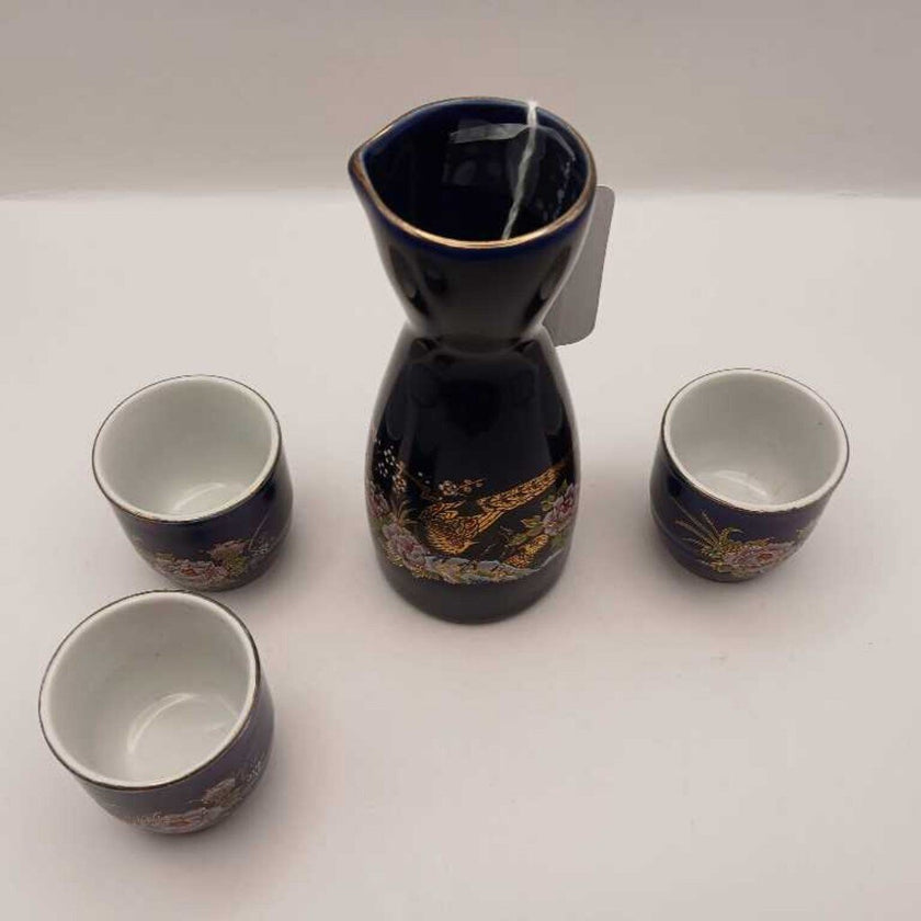VTG Japanese Cobalt Blue Sake Set