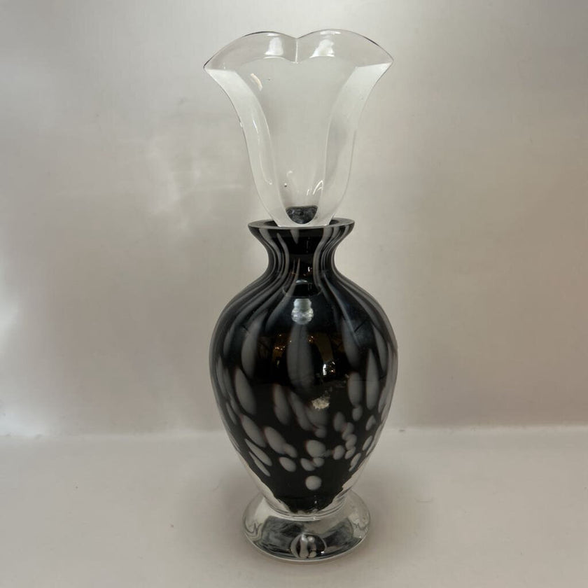 Vintage black and white perfume bottle