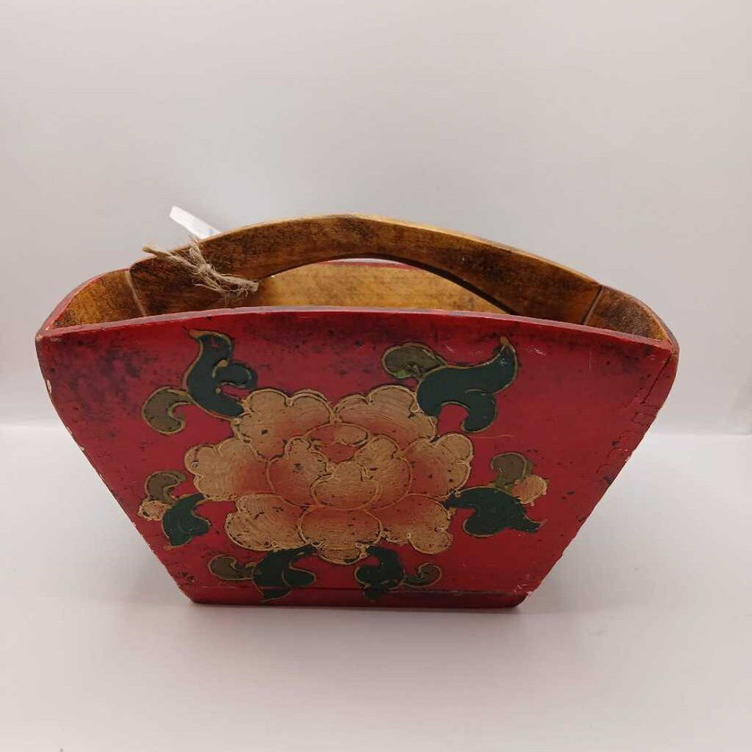 Antique Chinese Wooden Rice Measure Bucket -- 