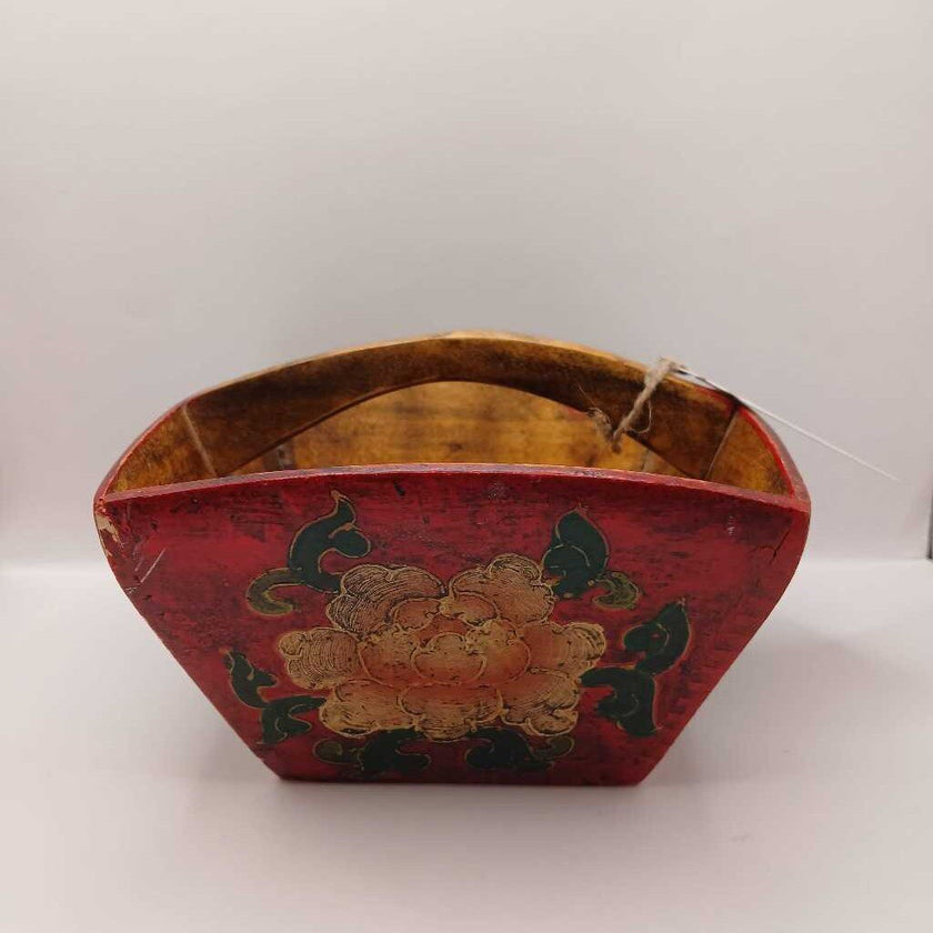 Antique Chinese Wooden Rice Measure Bucket -- 