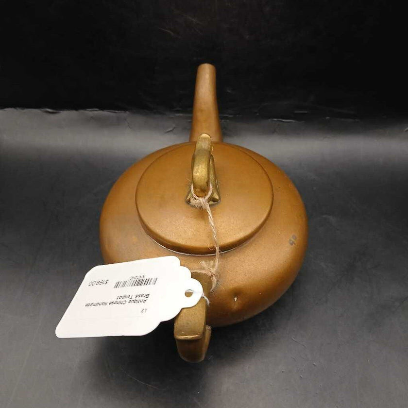 Antique Chinese Handmade Brass Teapot