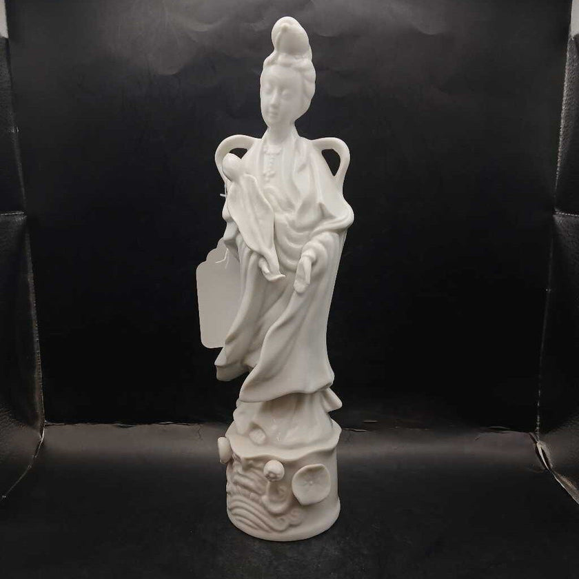 Vintage Chinese White Porcelain Kwan Yin Figurine