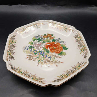 Vintage Japanese Porcelain Floral Plate