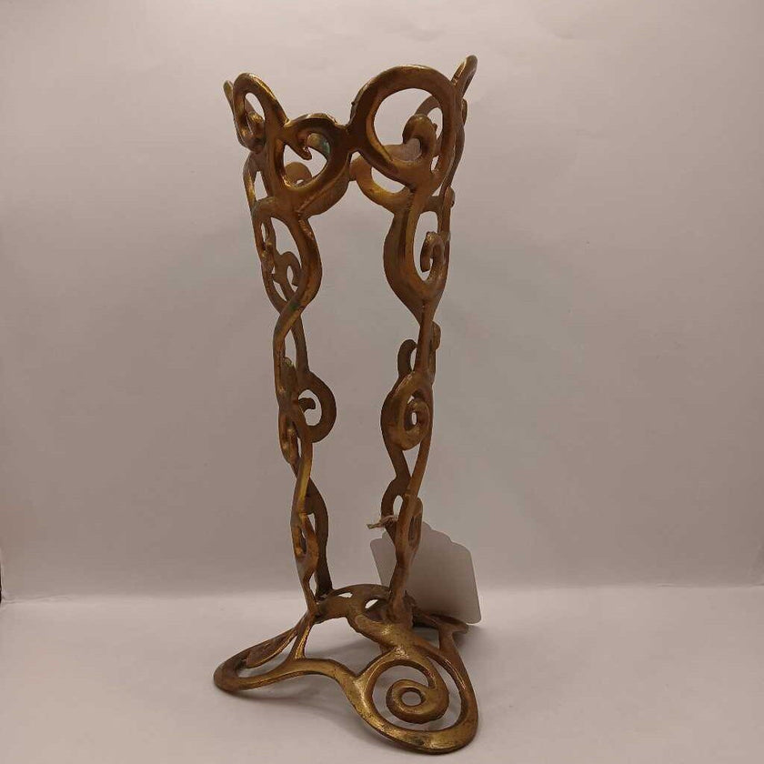 Vintage Brass Filigree Vase Holder