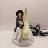 1991 Lighted Halloween Ceramic Flying Witch w/Cat Over The Moon House of Lloyd 7