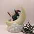 1991 Lighted Halloween Ceramic Flying Witch w/Cat Over The Moon House of Lloyd 7