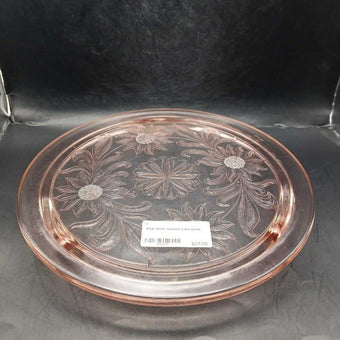 Pink three footed cake plate