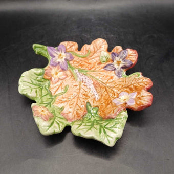Fitz and Floyd Majolica Leaf Trinket Dish