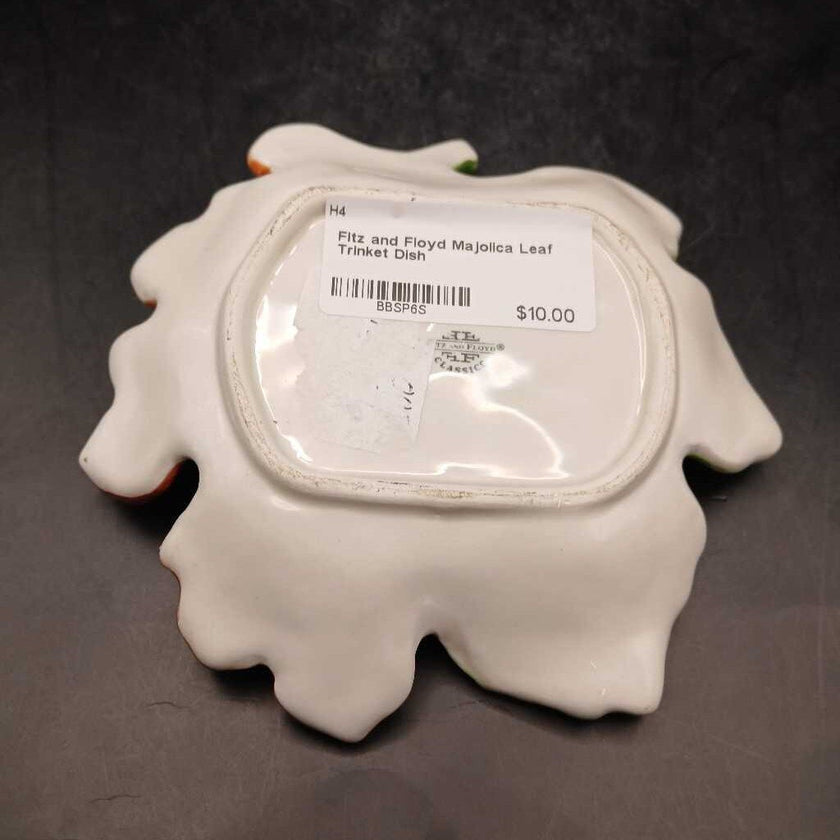 Fitz and Floyd Majolica Leaf Trinket Dish