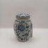 Vintage Floral Blue Japanese Ginger Jar with red Blue Flowers, replacement item, vintage item, Height 12 cm, Width 6 cm, Capacity 13 oz