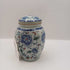 Vintage Floral Blue Japanese Ginger Jar with red Blue Flowers, replacement item, vintage item, Height 12 cm, Width 6 cm, Capacity 13 oz