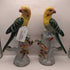 Vtg grand millennial porcelain Chinoiserie perched birds and floral detailing figurines set of two