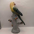 Vtg grand millennial porcelain Chinoiserie perched birds and floral detailing figurines set of two