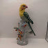 Vtg grand millennial porcelain Chinoiserie perched birds and floral detailing figurines set of two