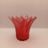 Atomic MCM Red & White Swirl Swung Art Glass Candle Holder