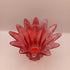 Atomic MCM Red & White Swirl Swung Art Glass Candle Holder