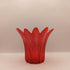 Atomic MCM Red & White Swirl Swung Art Glass Candle Holder