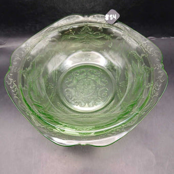 Uranium Vaseline Federal Madrid Glass Bowl 10