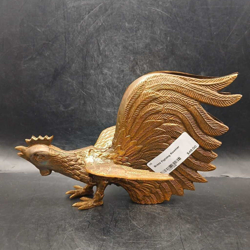 Brass Fighting Rooster