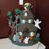 Vintage Hand Painted Ceramic Spook House w/ Trick or Treaters flickering lights