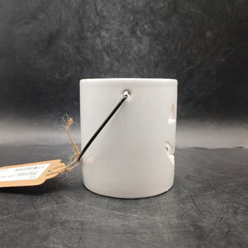WH ceramic Jack O Lantern candle holder