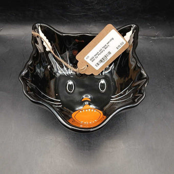 2003 black cat face serving dish by Pottery Barn