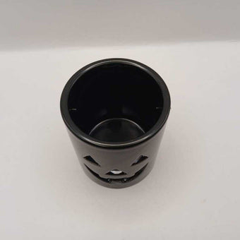 BLK ceramic Jack O Lantern candle holder