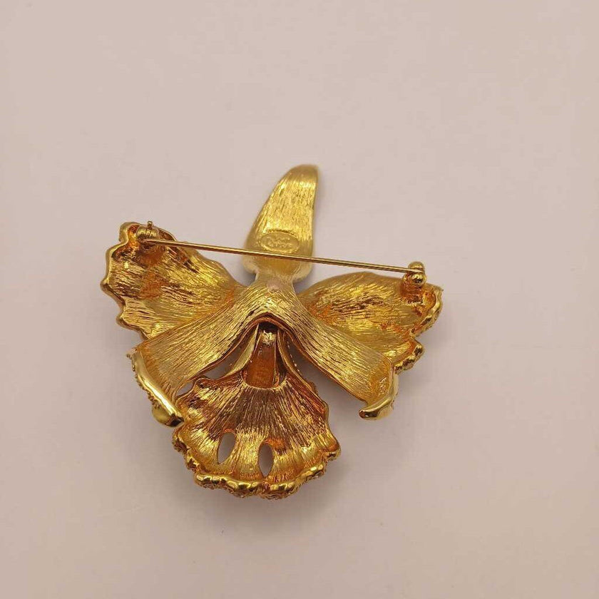 JOAN RIVERS Limited Edition Exotic Orchid Brooch Amethyst Topaz *Rare