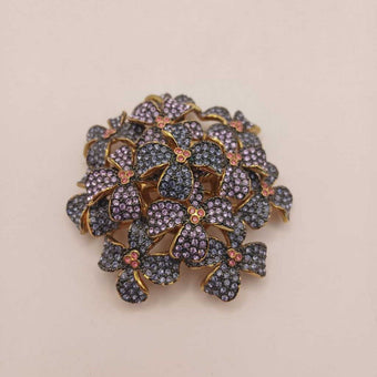 Joan Rivers 1st In The Jeweled Flowers Series Violet Forget Me Nots Brooch