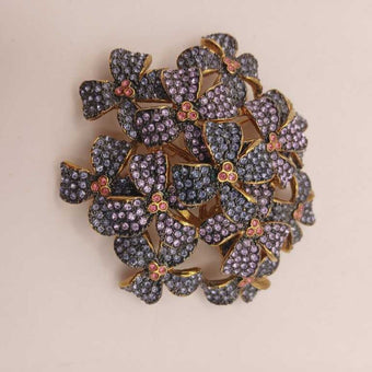 Joan Rivers 1st In The Jeweled Flowers Series Violet Forget Me Nots Brooch