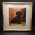 Vintage Square Bamboo Style Frame & Dachshund Print