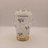 Vntg- old hand-painted flower pattern gilded frosted glass-vase (P)