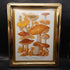 Vintage Solid Brass 8x10 Frame with Vintage Mushroom Print