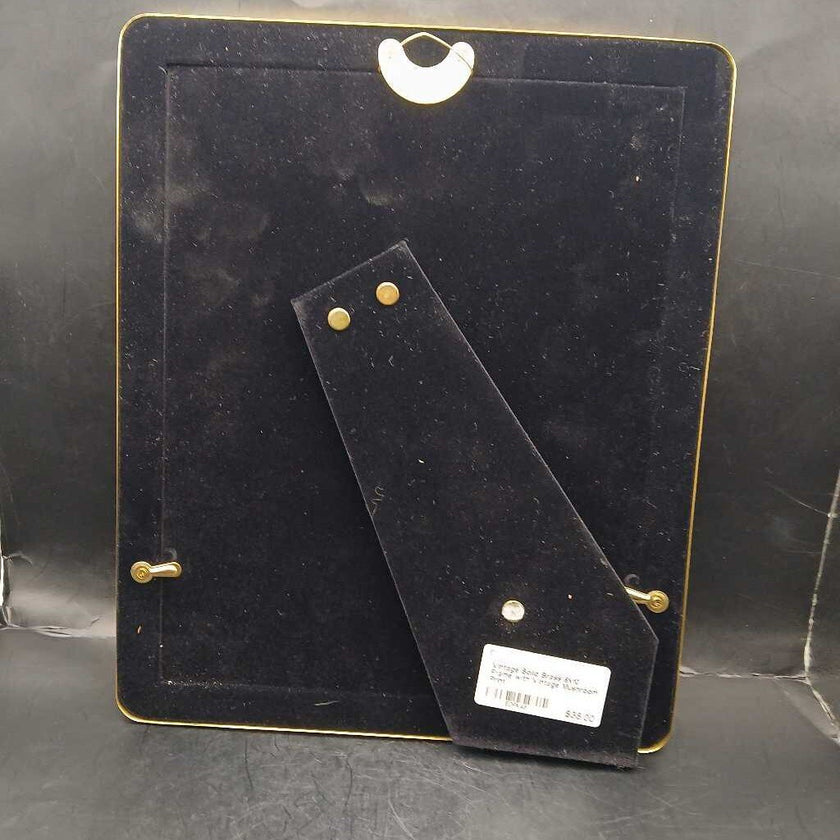 Vintage Solid Brass 8x10 Frame with Vintage Mushroom Print