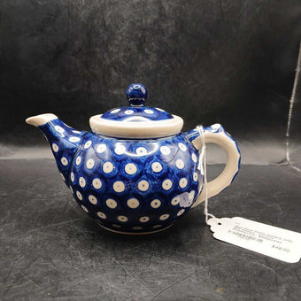 Blue Rose Polish Pottery with Dot Pattern, 