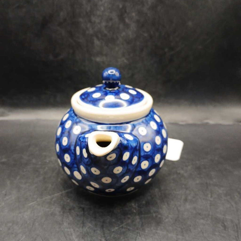 Blue Rose Polish Pottery with Dot Pattern, 