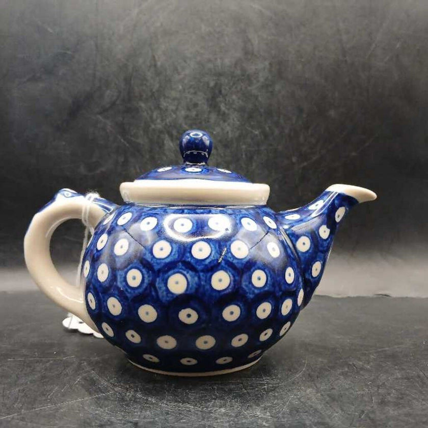 Blue Rose Polish Pottery with Dot Pattern, 