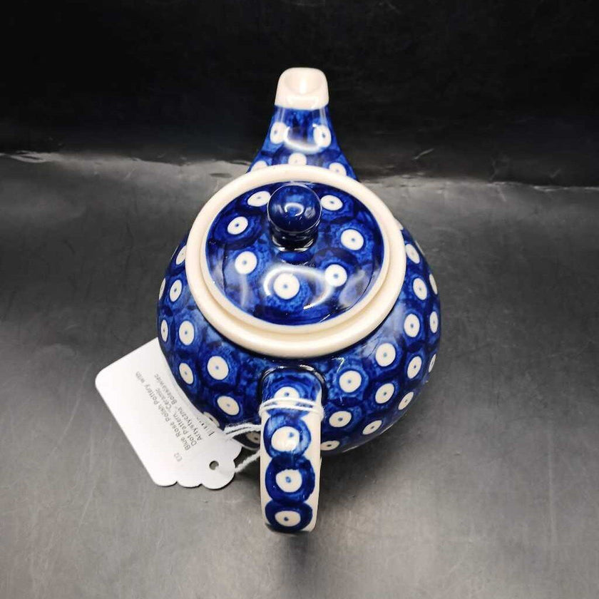 Blue Rose Polish Pottery with Dot Pattern, 