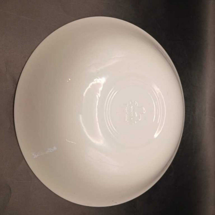 Vintage Churchill Currier and Ives Blue Staffordshire England Serving Bowl