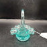 Fenton Blue Cut Glass Basket