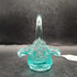 Fenton Blue Cut Glass Basket