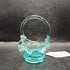 Fenton Blue Cut Glass Basket