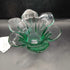Green Tulip Shaped Cut Glass Bowl CHIPPED