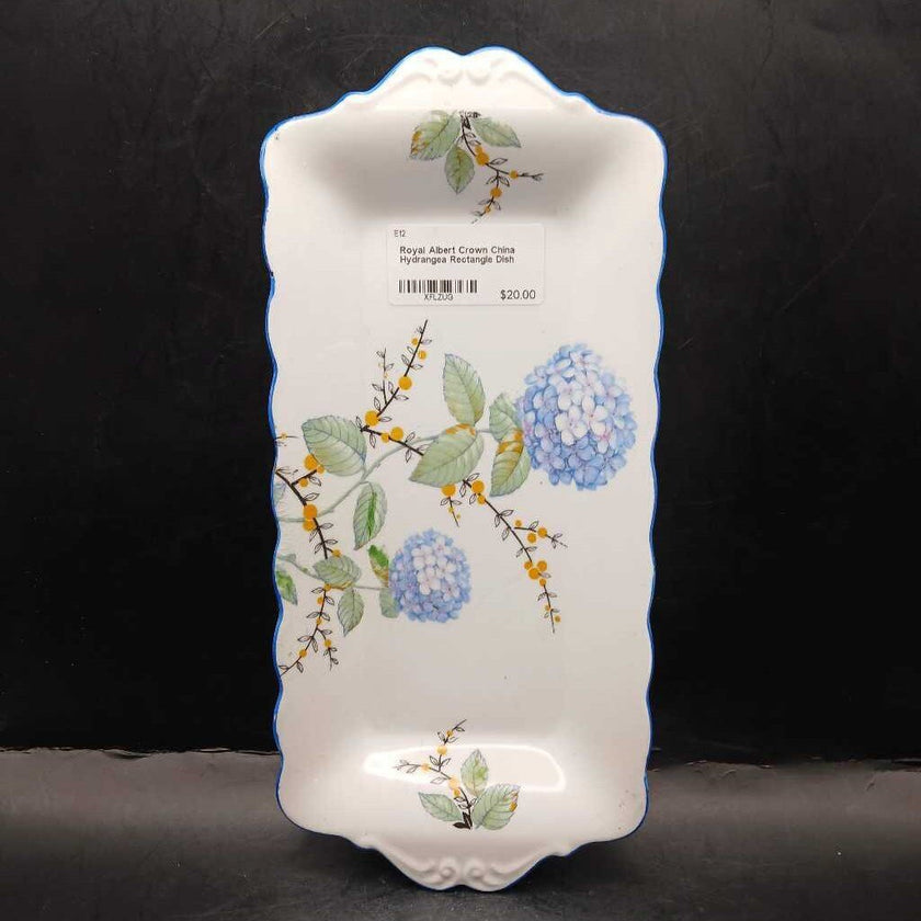 Royal Albert Crown China Hydrangea Rectangle Dish