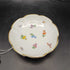 Antique Footed Porcelain Dish with Floral and Insect Motif Most Likely Antique Dresden or Meissen Circa late 1800s
