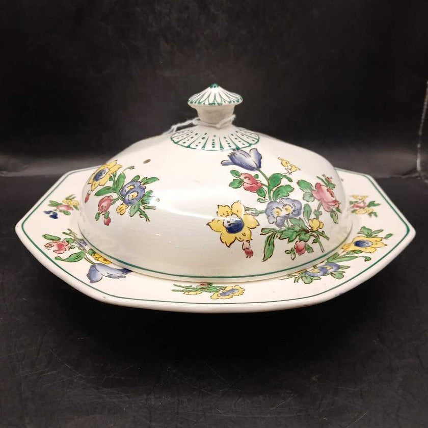 Vintage Booths Old Staffordshire Covered Bowl